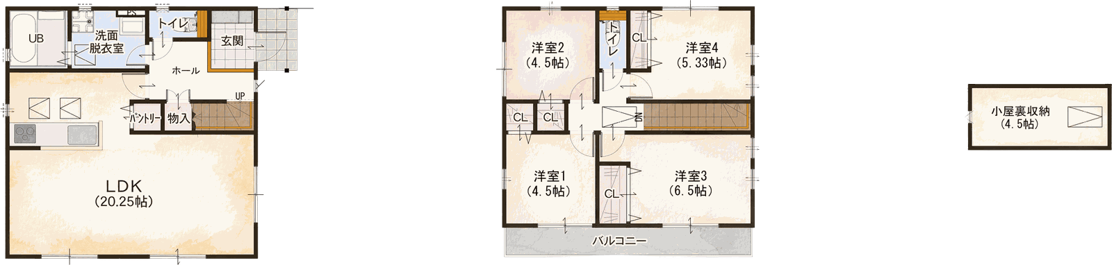 ハピネスtype 30坪4LDK 間取り図