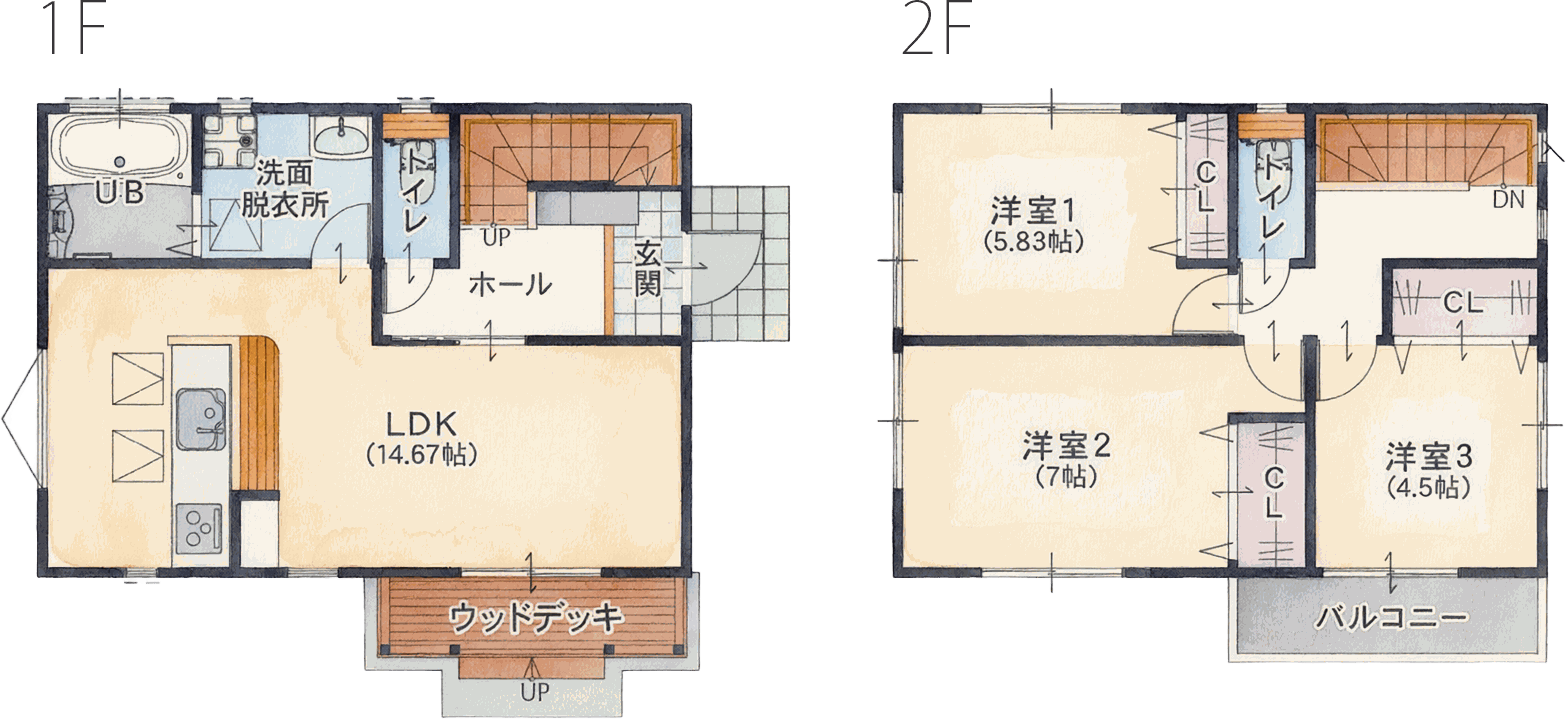 K25type 25坪3LDK 間取り図