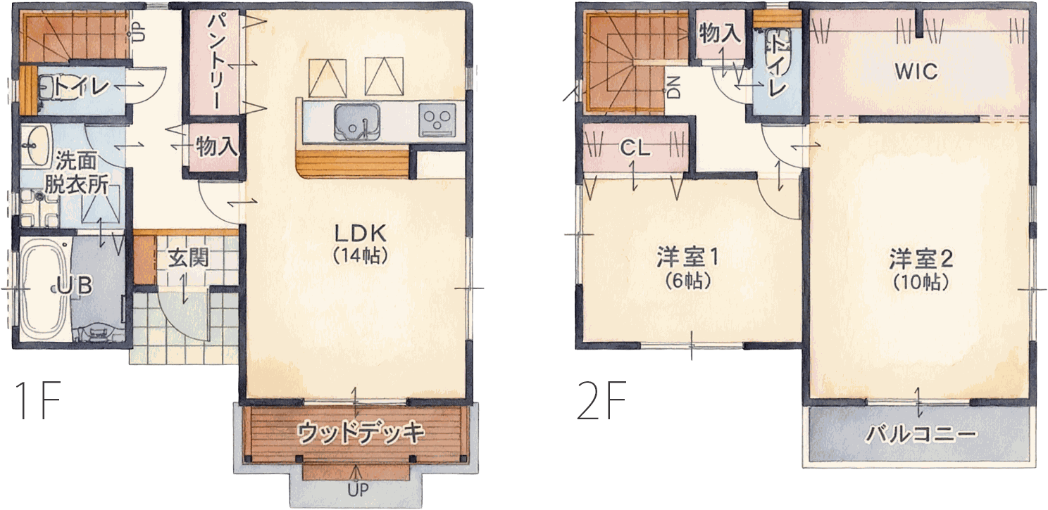 K25type 25坪2LDK 間取り図