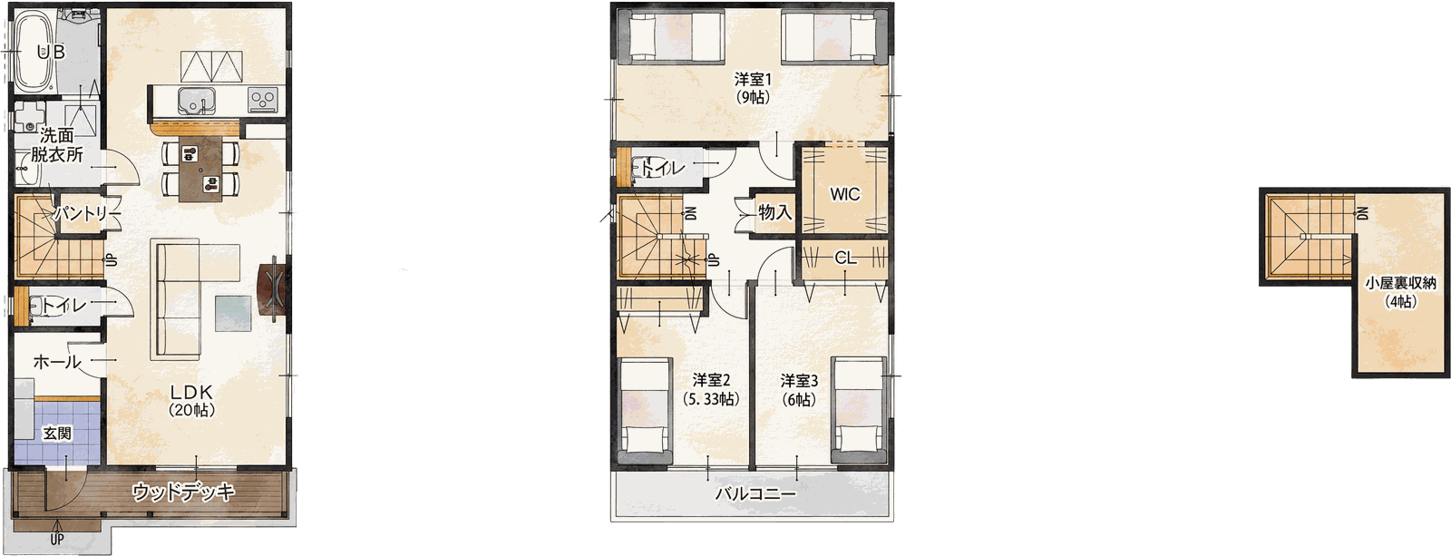 K30type 30坪3LDK 間取り図