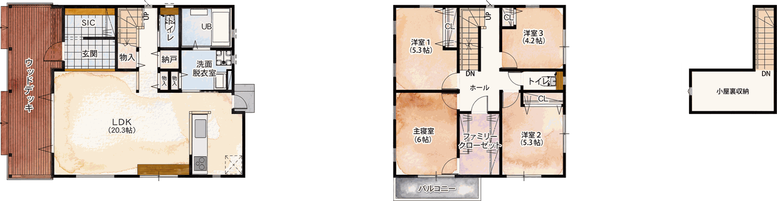 Stype 33坪4LDK 間取り図