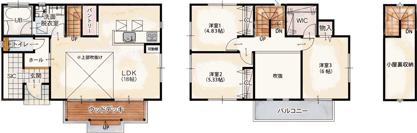 Stype 26.57坪3LDK 間取り図